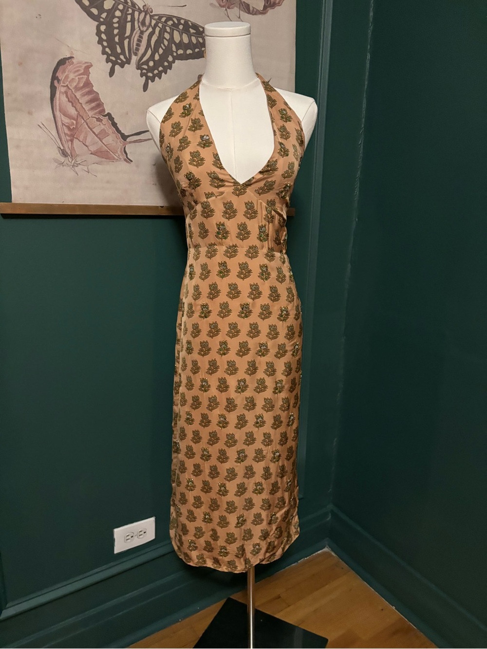 J crew beaded Halter beaded Midi dress NWT size 10